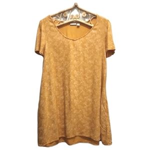 Hinge mustard yellow dress with white floral print size M